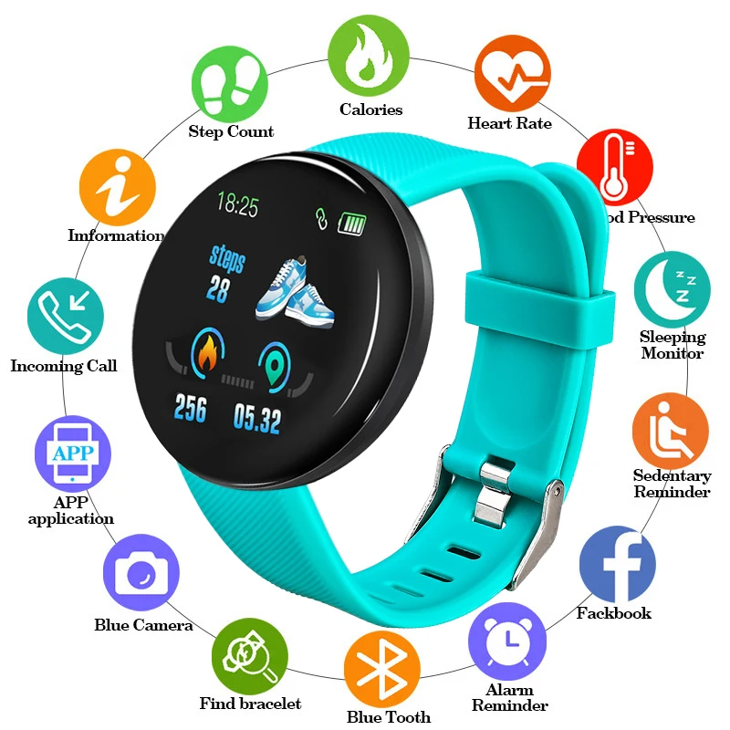 2021 D18 Round Smart Watch Men Women Sport Waterproof Fitness Bracelet Heart Rate Blood Pressure Smartwatch Pedometer Alarm Cloc 
2021 D18 Round Smart Watch Men Women Sport Waterproof Fitness Bracelet Heart Rate Blood Pressure Smartwatch Pedometer Alarm Cloc