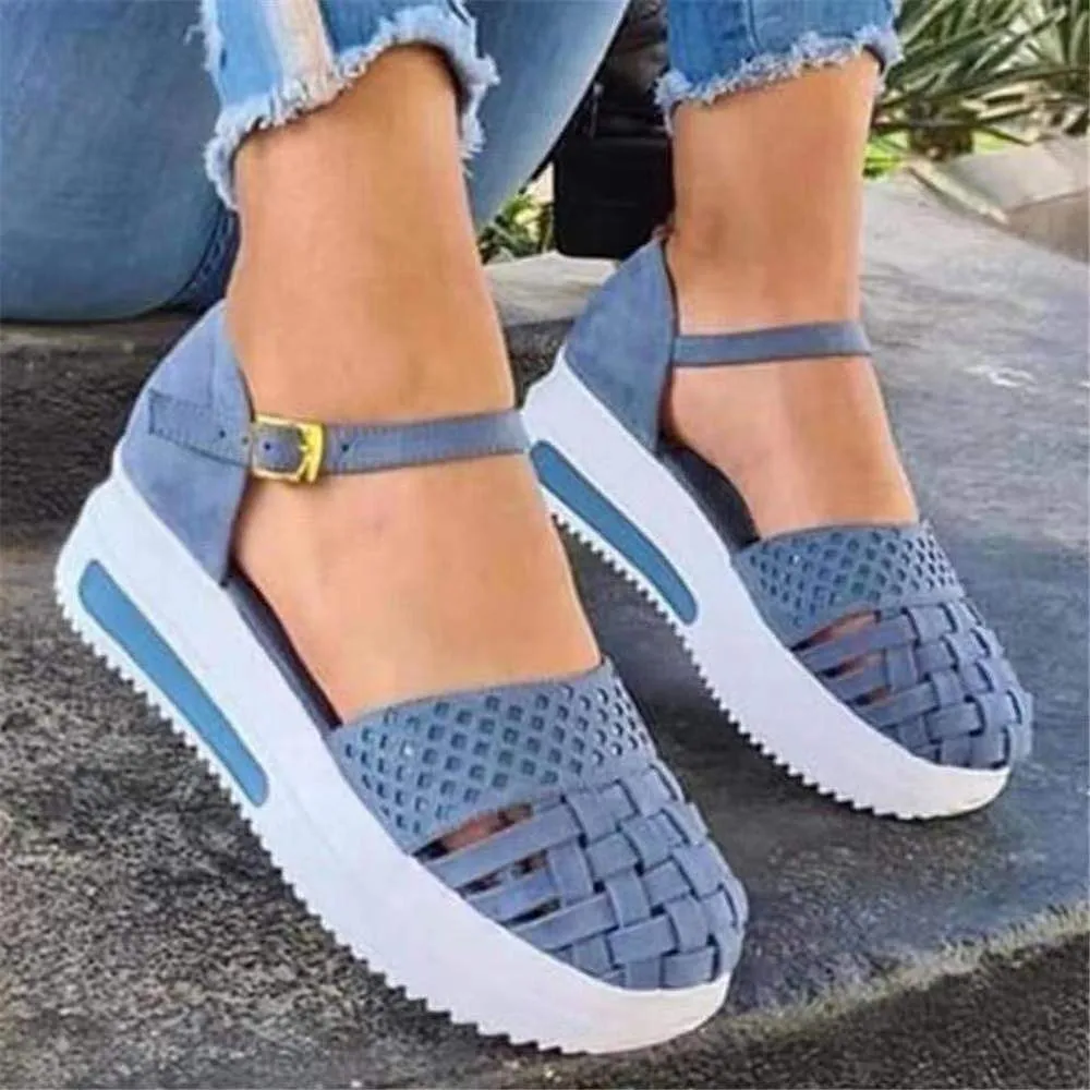 2021 Sandals Buckle Comfort Shoes for Women Summer Heels Shallow Mouth Large Size Suit Female Beige Muffins shoe New Girls Fashi 
2021 Sandals Buckle Comfort Shoes for Women Summer Heels Shallow Mouth Large Size Suit Female Beige Muffins shoe New Girls Fashi