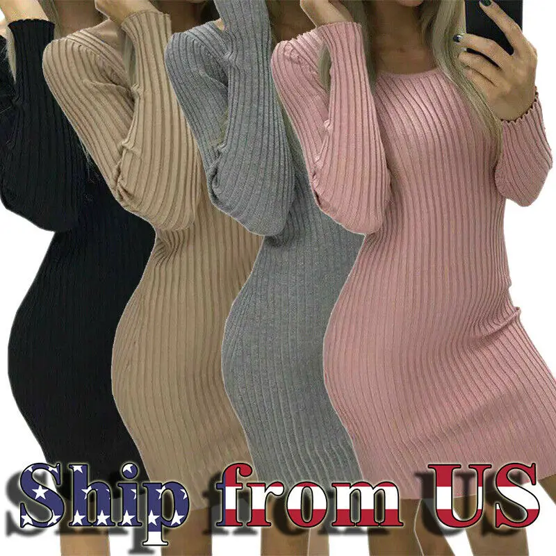 HAOOHU Women's Bodycon Knit Sweater Dress Casual Slim O-Neck Long Sleeve Cotton One Piece Mini Jumper Solid
HAOOHU Women's Bodycon Knit Sweater Dress Casual Slim O-Neck Long Sleeve Cotton One Piece Mini Jumper Solid
