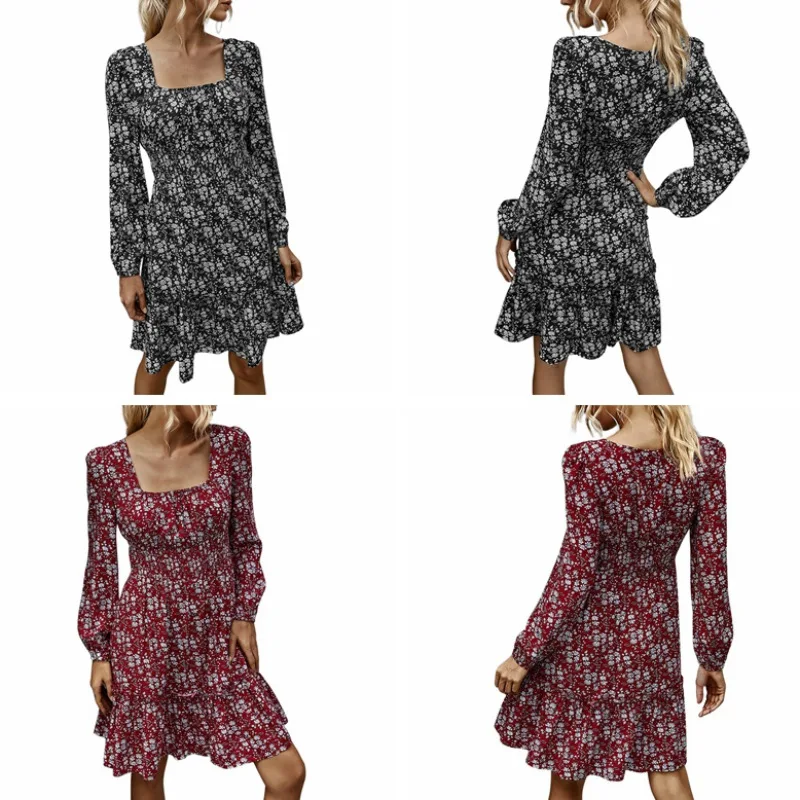 Women's Dress Autumn Female Fashion Casual Vintage Square Neck Floral Printed Long Sleeve A-Line Knee Length Chiffon Dresses
Women's Dress Autumn Female Fashion Casual Vintage Square Neck Floral Printed Long Sleeve A-Line Knee Length Chiffon Dresses