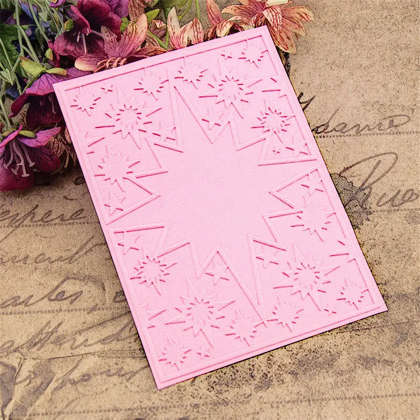 10.5x14.8cm stars shine Embossing folders Plastic bump Scrapbooking DIY Template Fondant indentation Cake Photo Album Card Make
10.5x14.8cm stars shine Embossing folders Plastic bump Scrapbooking DIY Template Fondant indentation Cake Photo Album Card Make