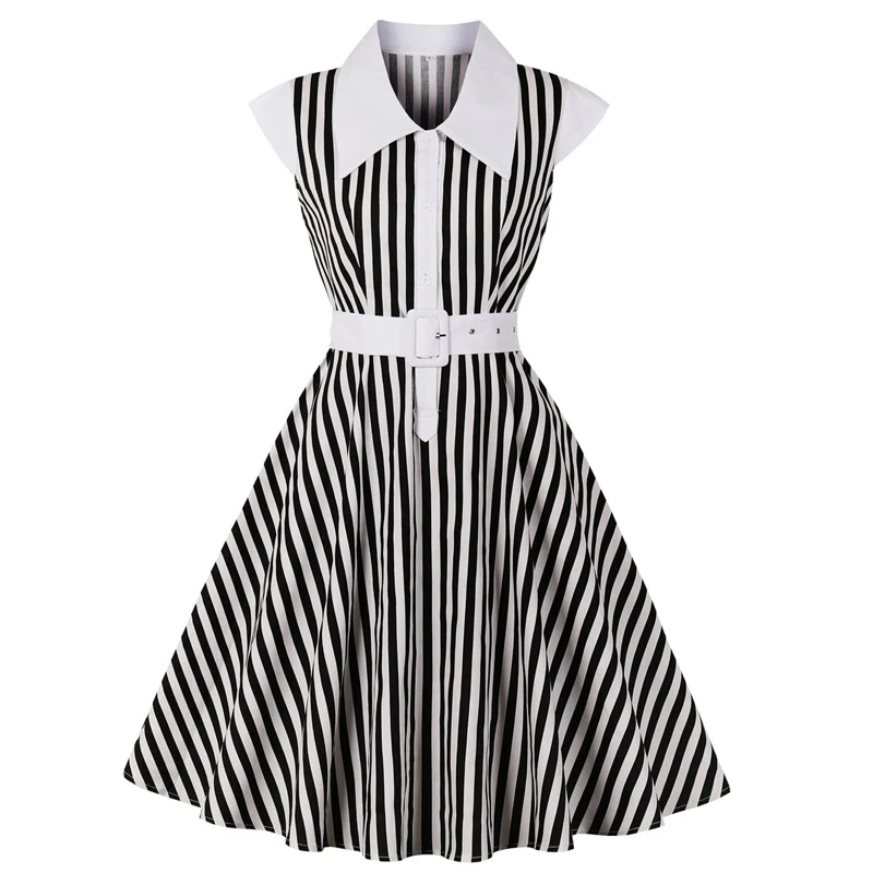 Women Summer Cap Sleeve Black White Striped Printed Vintage Retro 50s 60s Aurdery Herpburn Style Skater pin up dress for ladies 
Women Summer Cap Sleeve Black White Striped Printed Vintage Retro 50s 60s Aurdery Herpburn Style Skater pin up dress for ladies