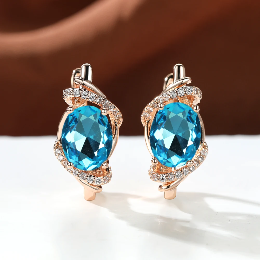 Bright Exquisite Oval Aqua Blue Crystal Dangle Earrings for Women Gold Colorful Zircon Birthstone Wedding Earrings Jewelry
Bright Exquisite Oval Aqua Blue Crystal Dangle Earrings for Women Gold Colorful Zircon Birthstone Wedding Earrings Jewelry