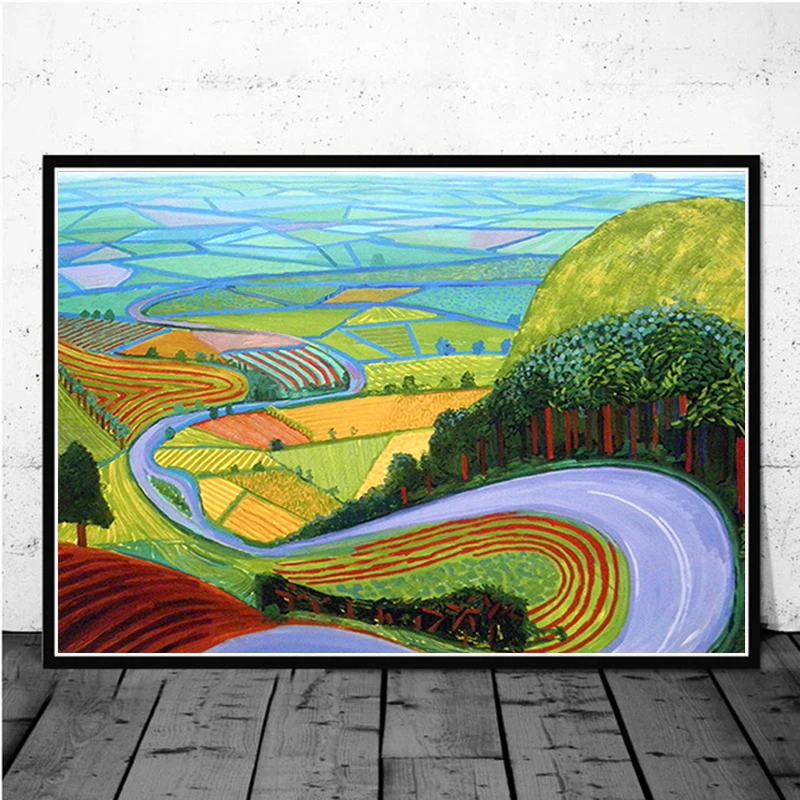 

David Hockney Garrowby Hill Canvas Paintings Landscape Posters and Prints Wall Art Picture for Living Room Wall Decor Cuadros