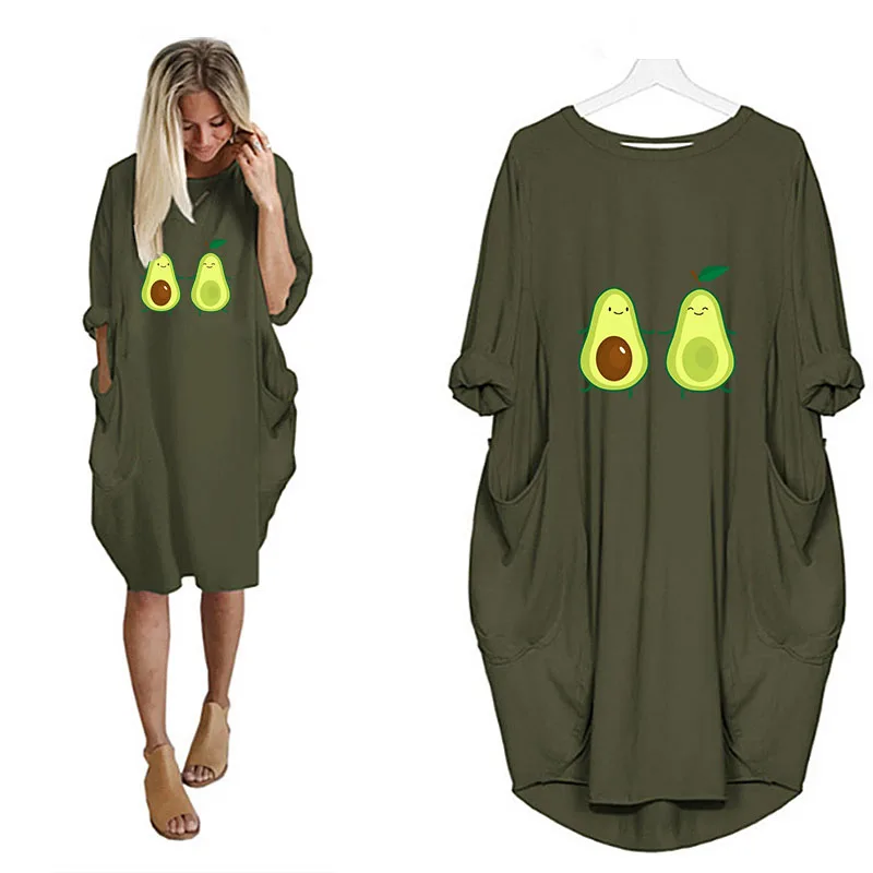 Plus Size Autumn Women Night Dress Vintage Avocado Pocket Loose Casual Midi Home Dresses Long Sleeve Female Pijama Mujer 
Plus Size Autumn Women Night Dress Vintage Avocado Pocket Loose Casual Midi Home Dresses Long Sleeve Female Pijama Mujer
