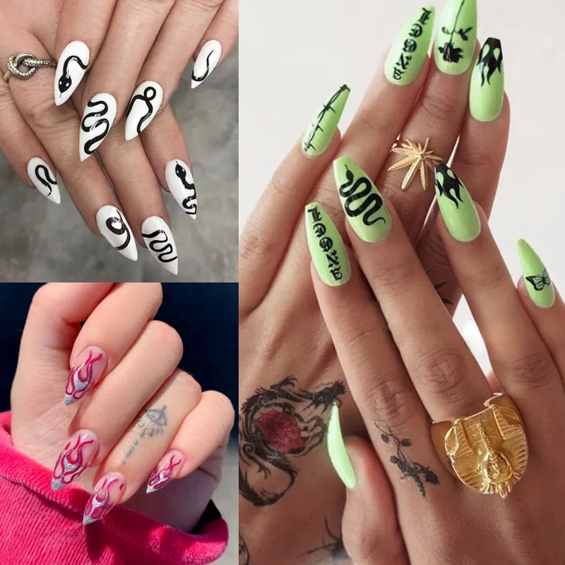 24 Pcs Fake Nails with Glue Flame Detachable French Manicure on Nail Coffin Press On Nails Art DIY Manicure Tool Accessories
24 Pcs Fake Nails with Glue Flame Detachable French Manicure on Nail Coffin Press On Nails Art DIY Manicure Tool Accessories