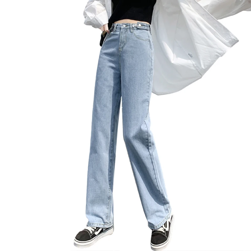 Женские прямые джинсы в пол, синие хлопковые брюки свободного покроя с пуговицами, Новинка осени-весны 2021
Женские прямые джинсы в пол, синие хлопковые брюки свободного покроя с пуговицами, Новинка осени-весны 2021