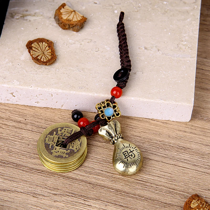 Vintage Brass Money Bag Keychain Pendant Handmade Rope Lucky Feng Shui Ornaments Chinese Knot Coin Car Keychain
Vintage Brass Money Bag Keychain Pendant Handmade Rope Lucky Feng Shui Ornaments Chinese Knot Coin Car Keychain