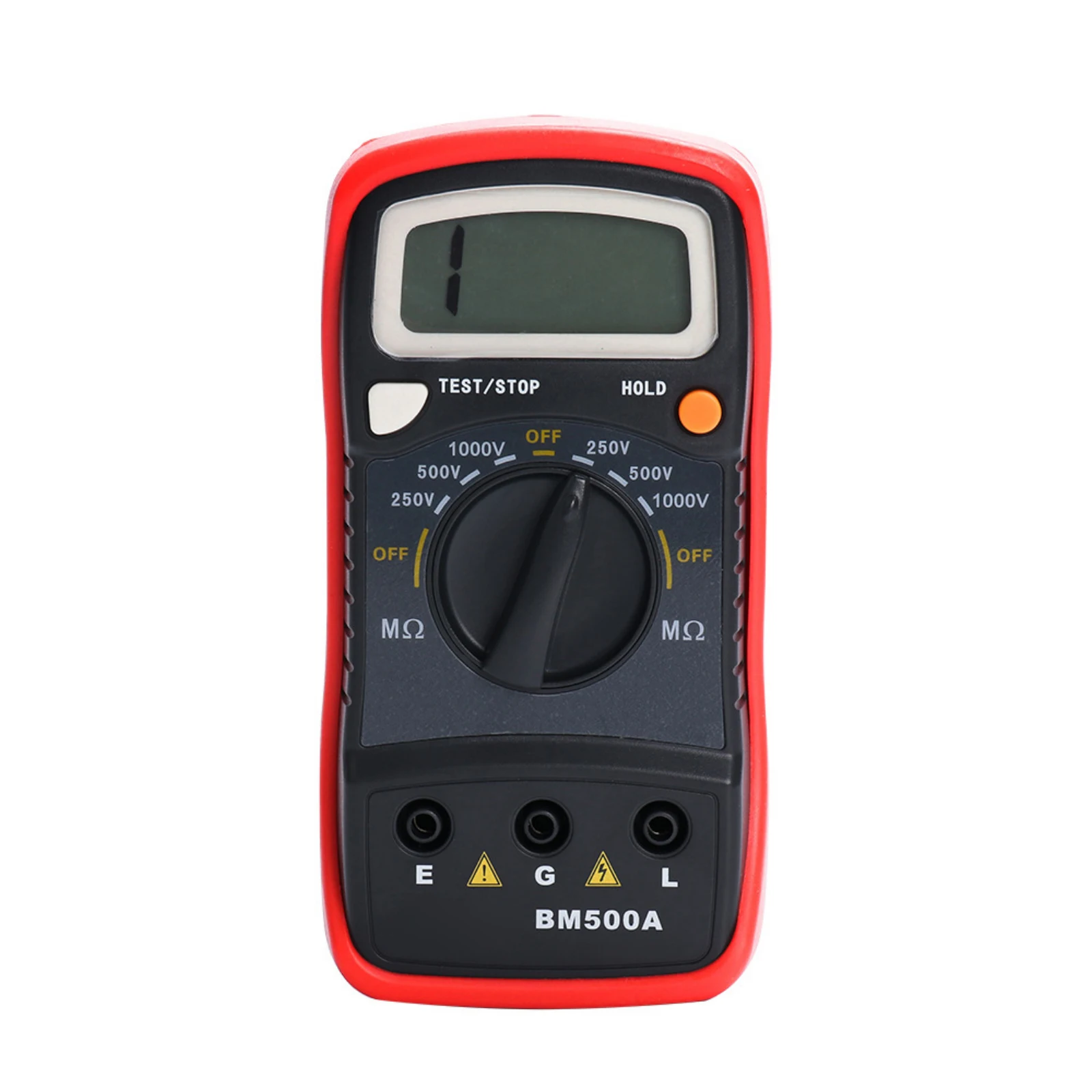 BM500A Digital Insulation Resistance Tester Meter 1000V 0.001~1999MΩ Megohmmeter Ohm Meter Auto Range Applicable with Test Line
BM500A Digital Insulation Resistance Tester Meter 1000V 0.001~1999MΩ Megohmmeter Ohm Meter Auto Range Applicable with Test Line