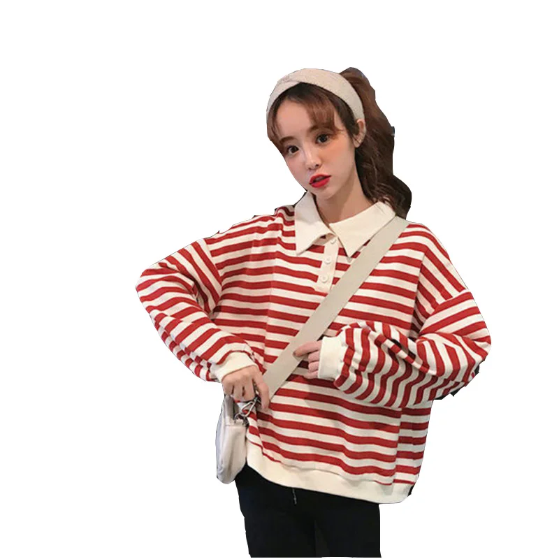 Women Sweatshirts Loose Striped Plus Size Long Sleeve Pullover Top Casual Warm Sweatshirt Hotsale
Women Sweatshirts Loose Striped Plus Size Long Sleeve Pullover Top Casual Warm Sweatshirt Hotsale