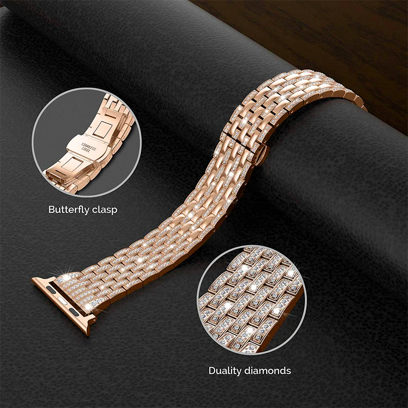 Luxury Diamond strap for Apple watch 38mm band 40mm 42mm 44mm bracelet stainless steel link watch band iwatch series 5 4 3 2 1
Luxury Diamond strap for Apple watch 38mm band 40mm 42mm 44mm bracelet stainless steel link watch band iwatch series 5 4 3 2 1