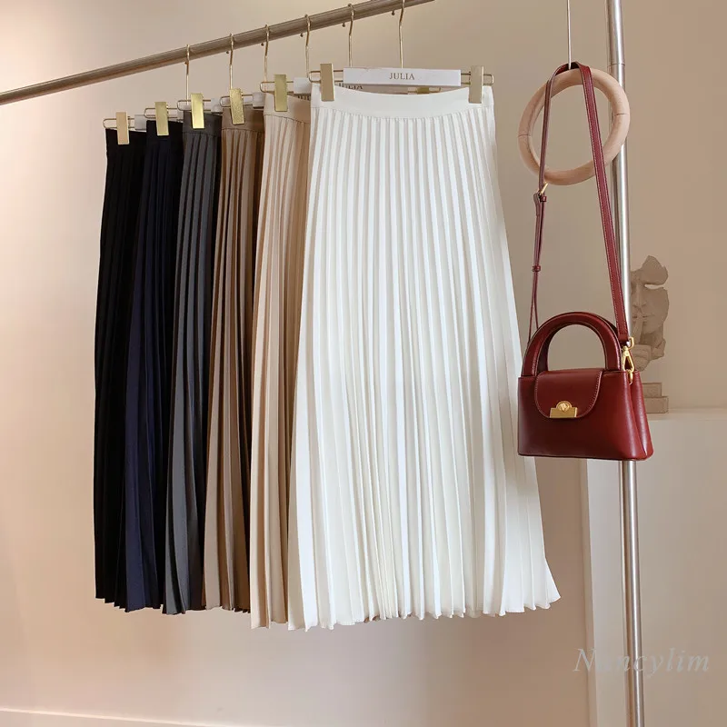 Long Pleated Skirt for Women 2021 Spring and Summer Lady Elegant High Waist All-Match Skirts Girl Lady Fashion Cloth Jupe Mujer
Long Pleated Skirt for Women 2021 Spring and Summer Lady Elegant High Waist All-Match Skirts Girl Lady Fashion Cloth Jupe Mujer
