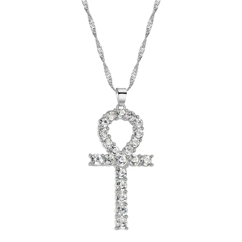 Чандлер АНК крест кулон ожерелье Чокер ожерелья для женщин эмаль античная Мирко