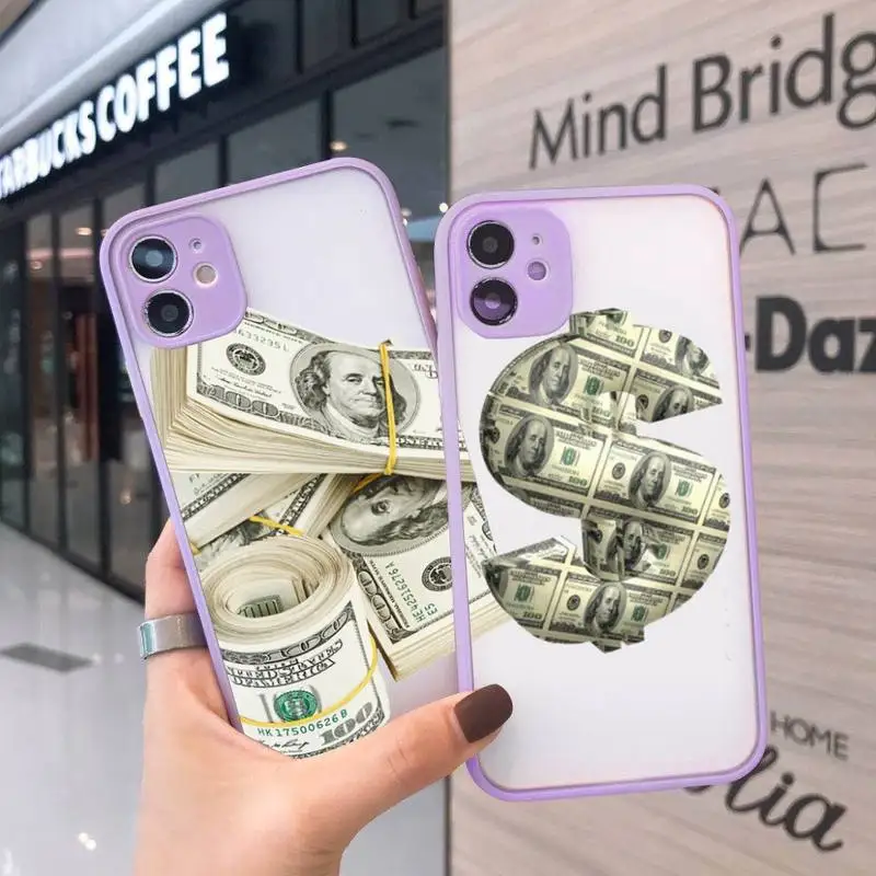Money dollar Phone Case For iPhone 12 11 Mini Pro XR XS Max 7 8 Plus X Matte transparent Purple Cover
Money dollar Phone Case For iPhone 12 11 Mini Pro XR XS Max 7 8 Plus X Matte transparent Purple Cover