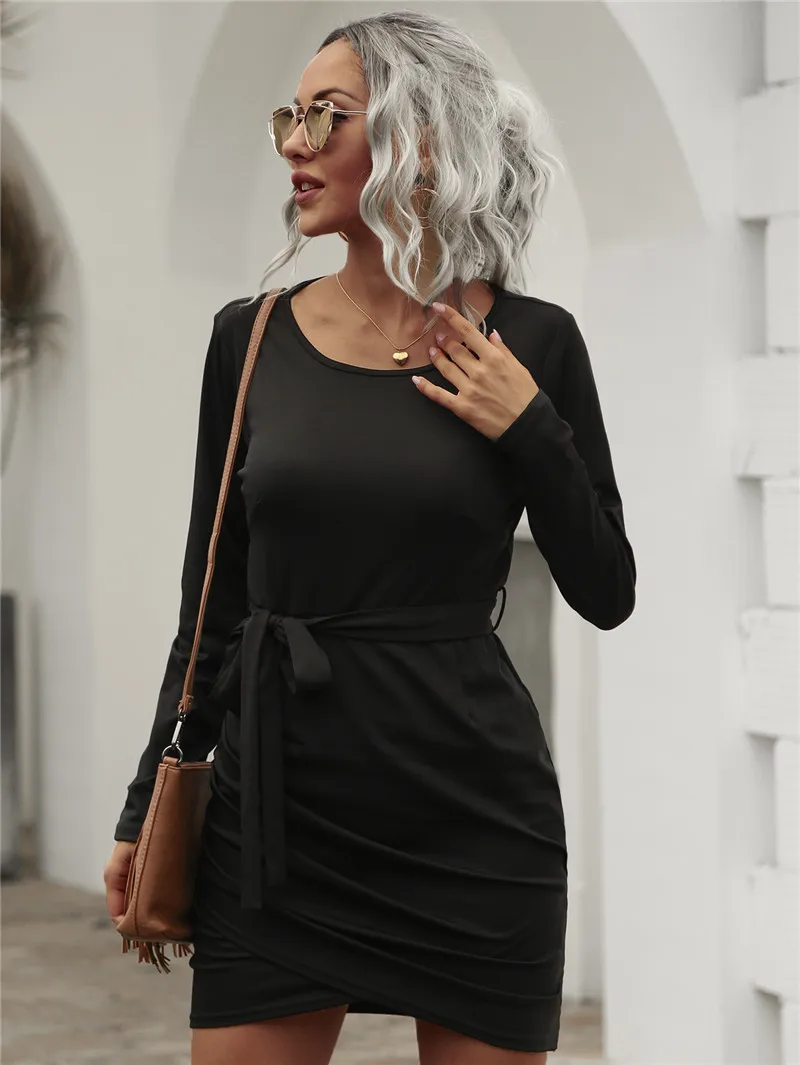 Women's Solid Dress High-Waist Midi, Long Sleeve Round Neck Fall Girl Tummy Control A-Line Clothes 2021 Spring Autumn New Year 
Women's Solid Dress High-Waist Midi, Long Sleeve Round Neck Fall Girl Tummy Control A-Line Clothes 2021 Spring Autumn New Year