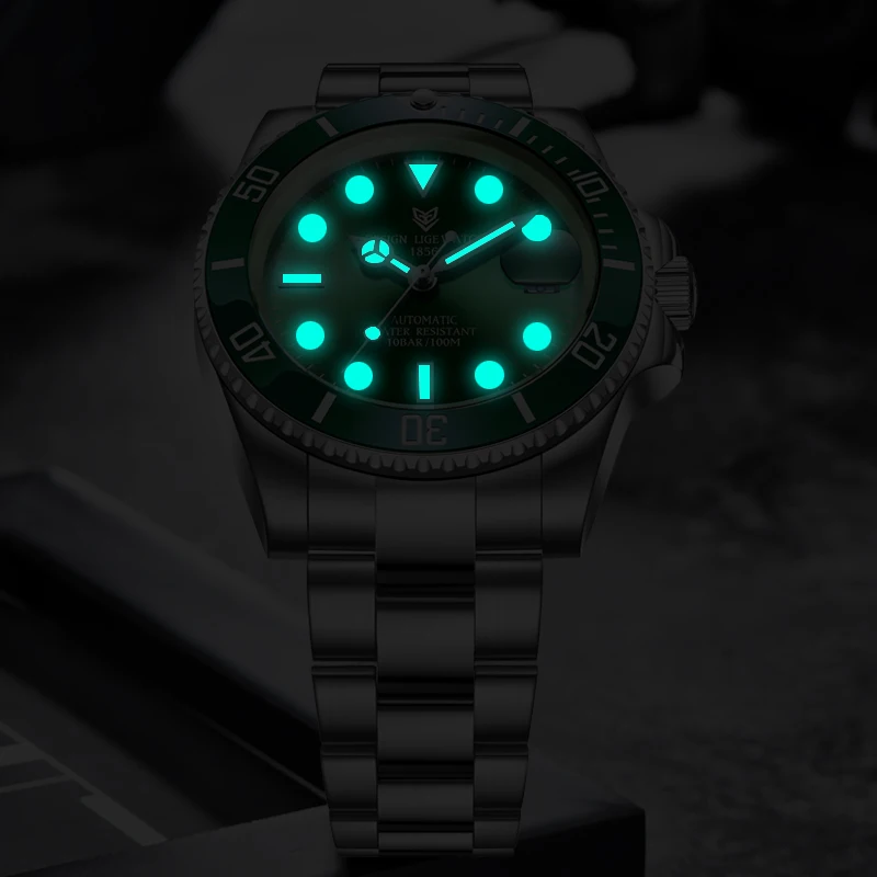 2020 New LIGE Top Brand Stainless Steel Mechanical Watch Sapphire Glass Automatic Luxury Waterproof Sports Men Watches | Наручные часы