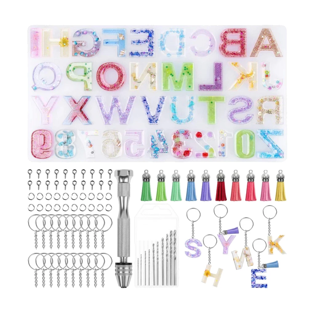 Letter Resin Casting Molds Kit Silicone Keychain Rings Jewelry DIY Pendant Mould
Letter Resin Casting Molds Kit Silicone Keychain Rings Jewelry DIY Pendant Mould