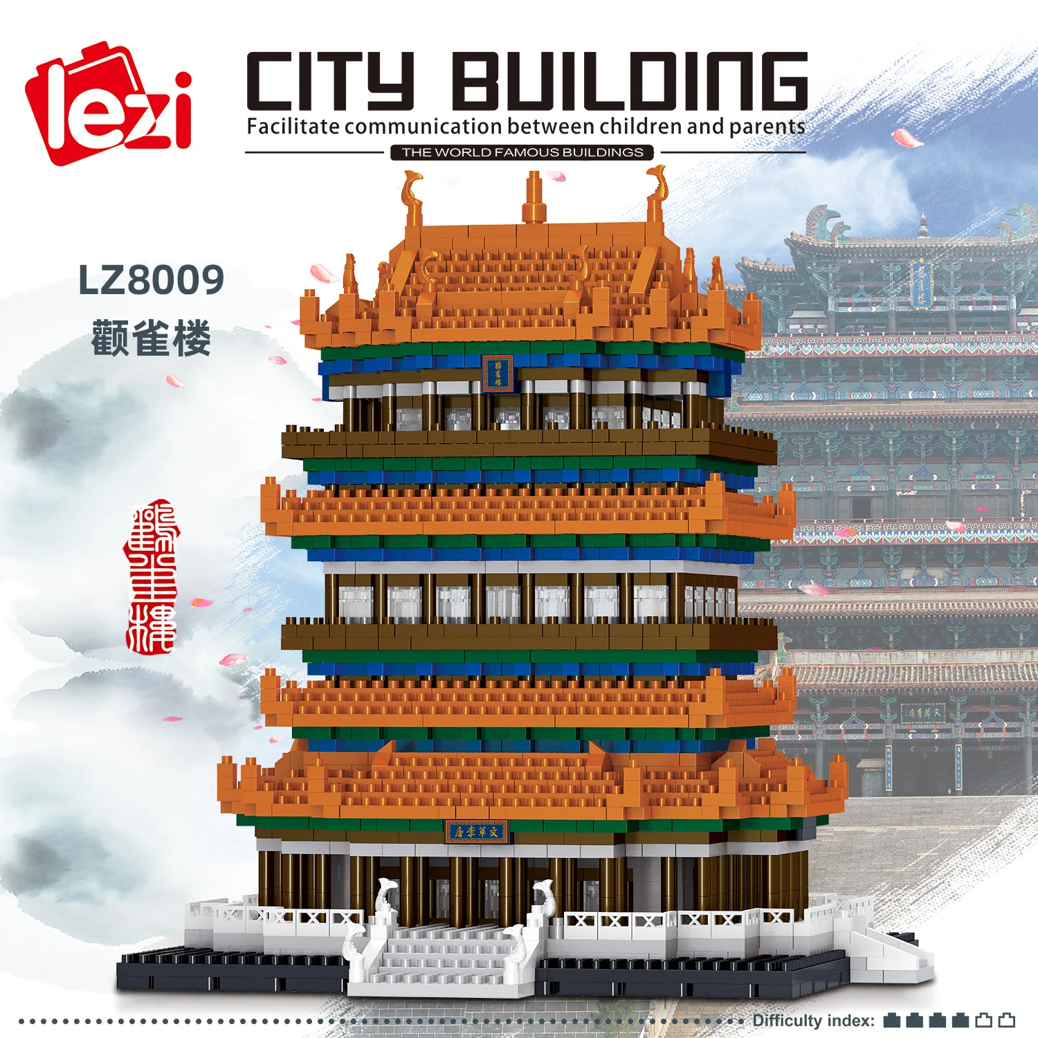LEZI LZ8009 Miniature Diamond Small Particles Chinese Guanque Tower Modular Building Blocks Bricks Children's Toy Gift
LEZI LZ8009 Miniature Diamond Small Particles Chinese Guanque Tower Modular Building Blocks Bricks Children's Toy Gift