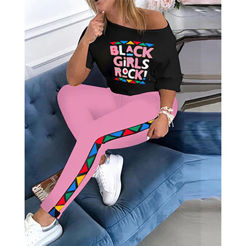 2021 New 2PCS Fashion Casual Lip Print Women's Pants Color Matching Sports Big Suit Floral loose Summer African Clothing Clothes
2021 New 2PCS Fashion Casual Lip Print Women's Pants Color Matching Sports Big Suit Floral loose Summer African Clothing Clothes