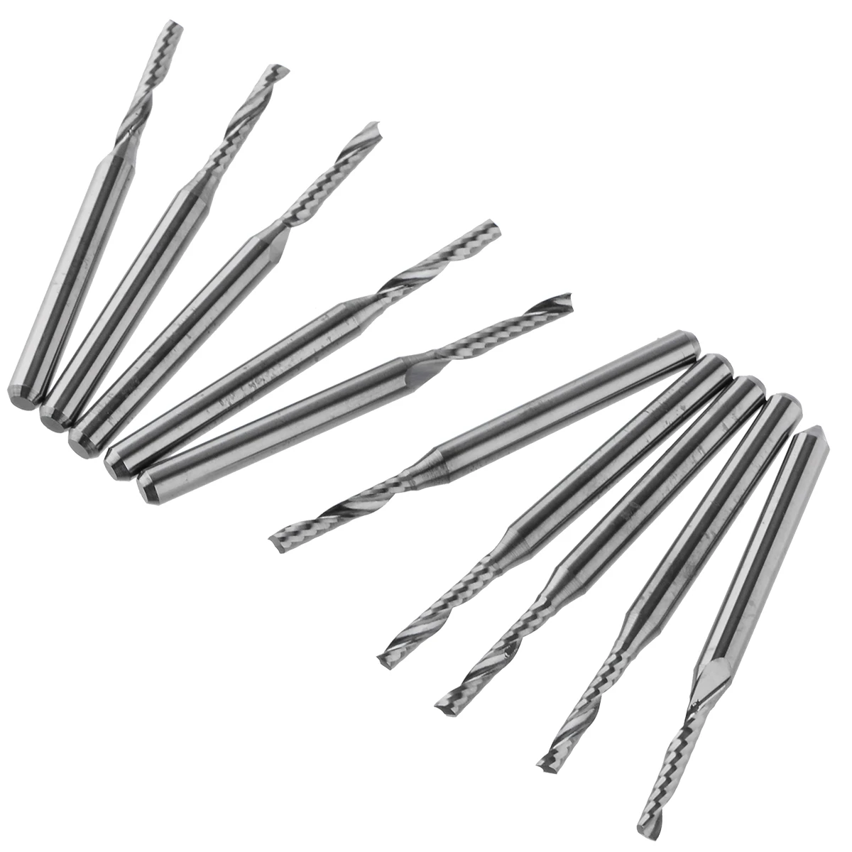 10Pcs 1/8" CNC Router Bits Single Flute Spiral Router Carbide End Mill Cutter Tools 3.175mm Shank Wood Board Drilling Tools
10Pcs 1/8" CNC Router Bits Single Flute Spiral Router Carbide End Mill Cutter Tools 3.175mm Shank Wood Board Drilling Tools