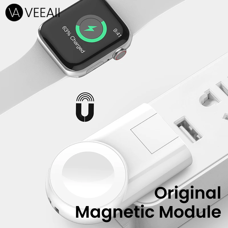 VEEAII портативное Быстрое беспроводное зарядное устройство для Apple Watch серии 1 2 3 4 USB