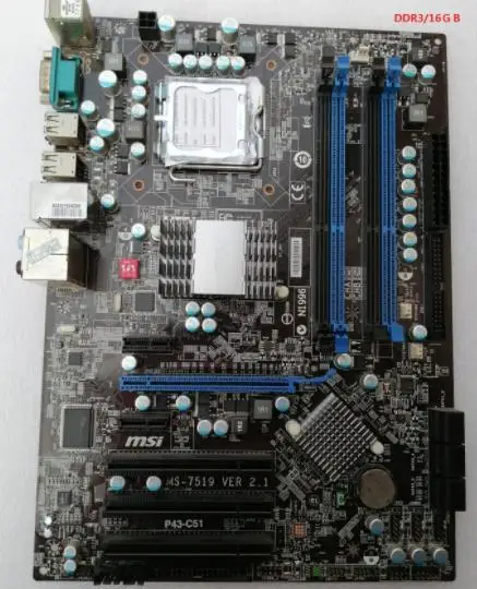 Оригинальная материнская плата MSI P43-C51 LGA 775 DDR3 16 ГБ USB2.0 P43 десктопная бесплатная