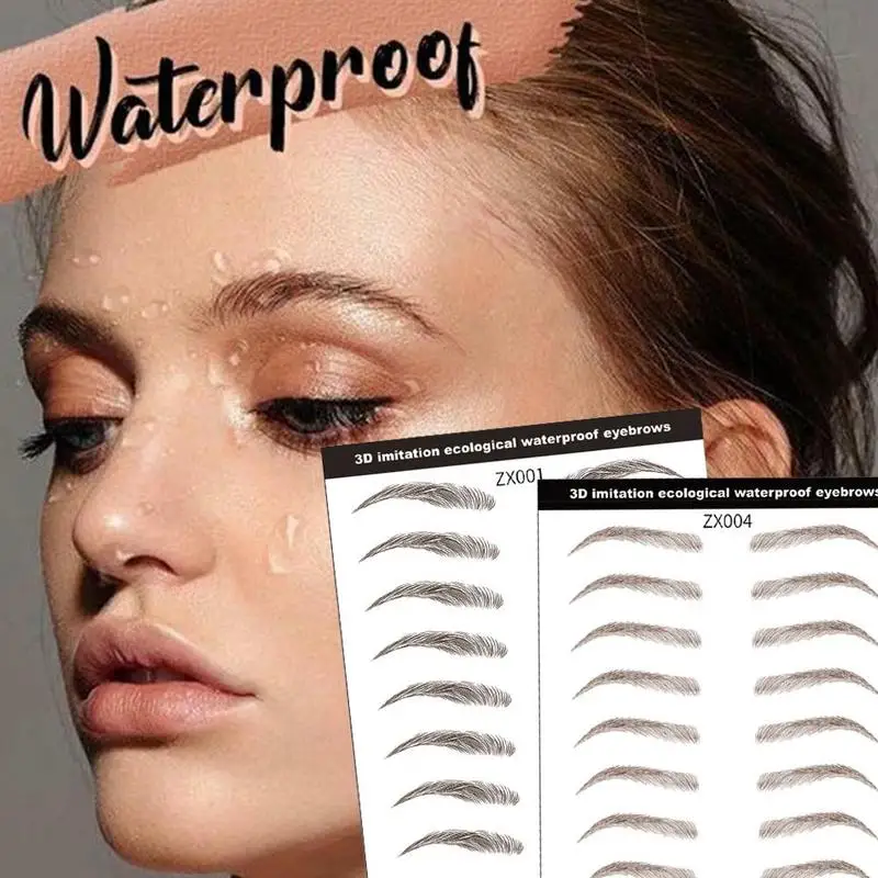 3D Eyebrow Stickers Imitation Real Semi Permanent Waterproof Eyebrow Tattoo Eye Cosmetic Stickers