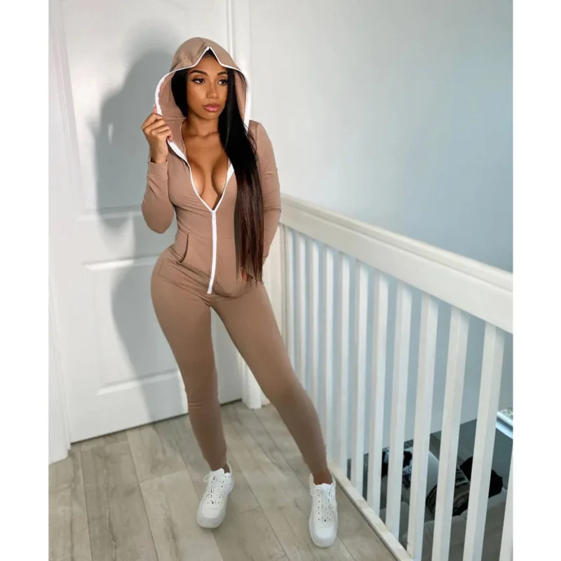 Solid Zipper Jumpsuits Women Hooded Slim Bodycon Sportswear Skinny Sporty Outdoor Casual Sheath Fitness Romper Sports Playsuits
Solid Zipper Jumpsuits Women Hooded Slim Bodycon Sportswear Skinny Sporty Outdoor Casual Sheath Fitness Romper Sports Playsuits