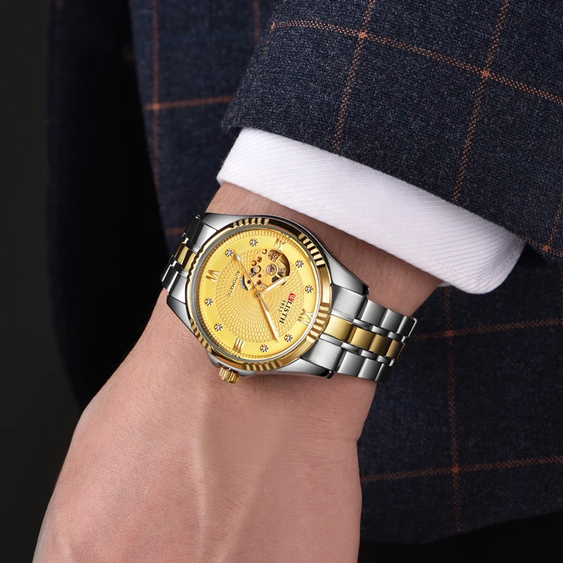 WILSTH Mens Watches Fashion Top Brand Luxury Business Automatic Mechanical Watch Men Casual Waterproof Stainless Steel Watch
WILSTH Mens Watches Fashion Top Brand Luxury Business Automatic Mechanical Watch Men Casual Waterproof Stainless Steel Watch