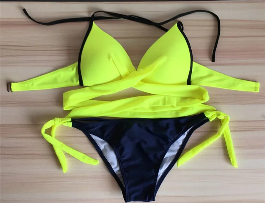 Sexy Bikini Women Swimsuit Push Up Swimwear Criss Cross Bandage Halter Beachwear Bathing Suit Swim Wear Brazilian Biquinis Mujer
Sexy Bikini Women Swimsuit Push Up Swimwear Criss Cross Bandage Halter Beachwear Bathing Suit Swim Wear Brazilian Biquinis Mujer