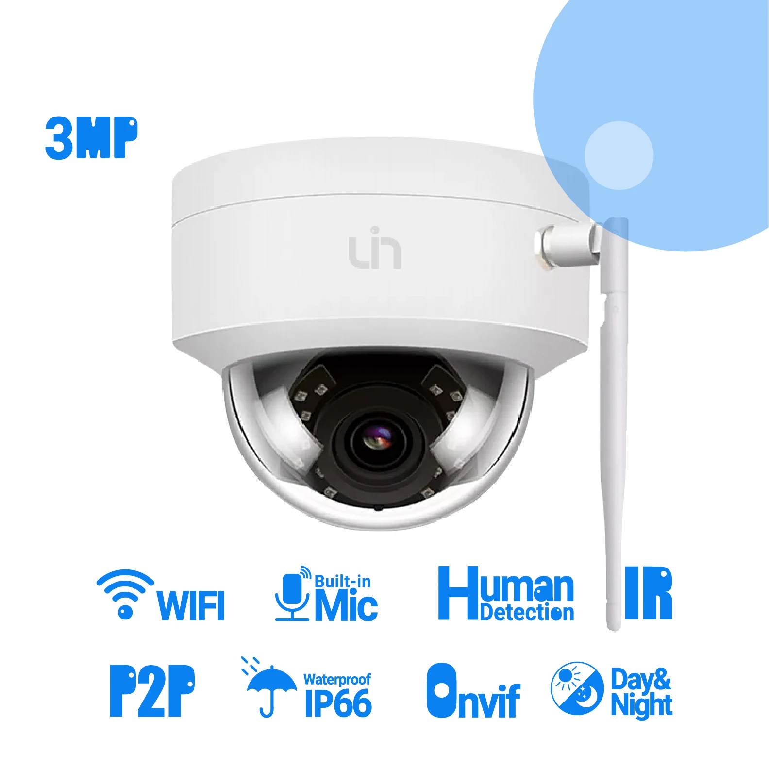 Камера видеонаблюдения UIN, 2 МП, Wi-Fi, ИК, 2,6 мм, встроенный микрофон, Onvif, 20 м, IP66
Камера видеонаблюдения UIN, 2 МП, Wi-Fi, ИК, 2,6 мм, встроенный микрофон, Onvif, 20 м, IP66