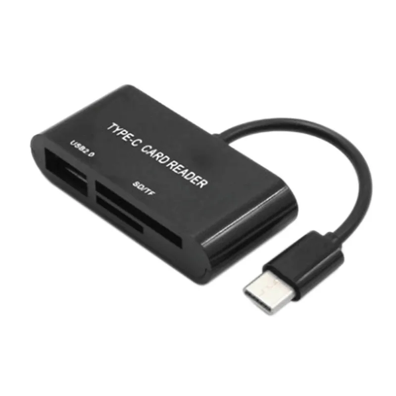 Кард-ридер 3-в-1 Тип usb-C TF защищенная цифровая карты памяти телефона планшетного компьютера проводной адаптер с кабелем 
Кард-ридер 3-в-1 Тип usb-C TF защищенная цифровая карты памяти телефона планшетного компьютера проводной адаптер с кабелем