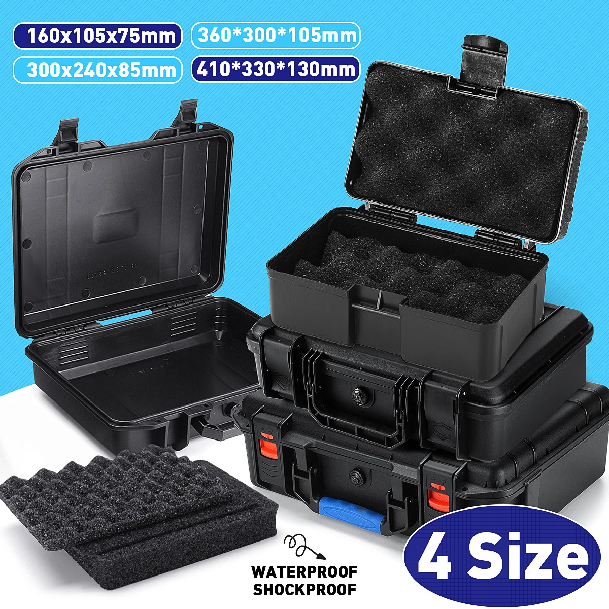 Portable Safety Instrument Tool Box Waterproof Shockproof Storage Toolbox Sealed Tool Case Impact Resistant Suitcase With Spong
Portable Safety Instrument Tool Box Waterproof Shockproof Storage Toolbox Sealed Tool Case Impact Resistant Suitcase With Spong