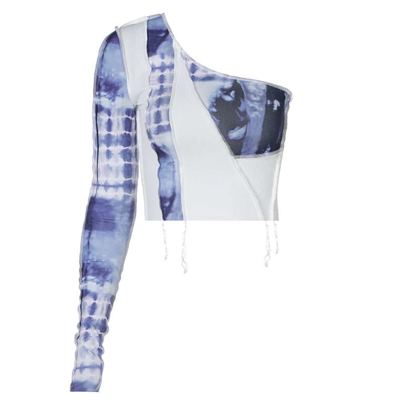 Sexy One Shoulder T Shirts Fashion Patchwork Punk Y2k High Streetwear Casual Long Sleeve Crop Tops 2021 Autumn Winter Clothes
Sexy One Shoulder T Shirts Fashion Patchwork Punk Y2k High Streetwear Casual Long Sleeve Crop Tops 2021 Autumn Winter Clothes
