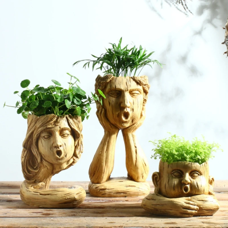Human Face Flower Planter Succulents Plant Pot Cactus Container Garden Flowerpot for Indoor Outdoor Nordic Tabletop Ornament 
Human Face Flower Planter Succulents Plant Pot Cactus Container Garden Flowerpot for Indoor Outdoor Nordic Tabletop Ornament
