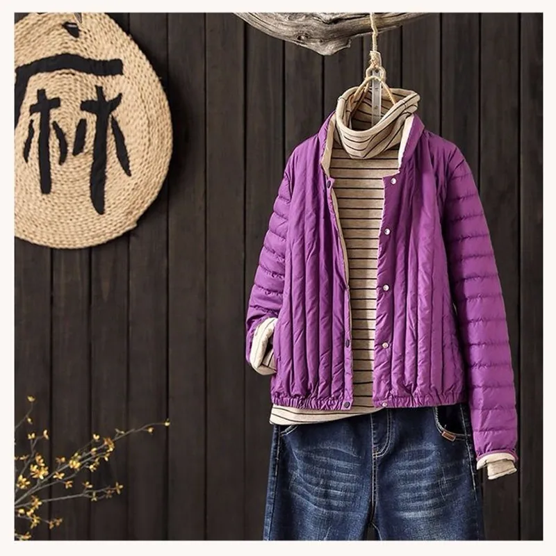 New Down Jacket Women Short Ultra Light Duck Down Outwear Striped Casual Coat Stand Collar
New Down Jacket Women Short Ultra Light Duck Down Outwear Striped Casual Coat Stand Collar