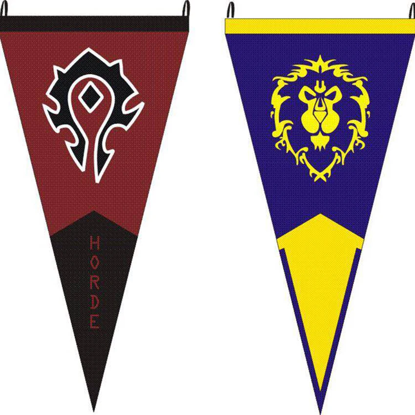 

World Of Warcraft Wow Pennant Horde Alliance Badge Dota Flags And Banners Orc Emblem Riot Game Movie Home Decoration