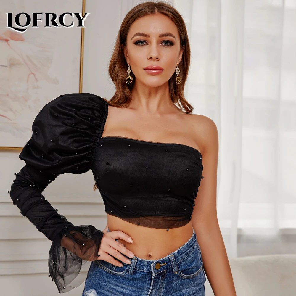 Lofrcy Black Mesh Petite Top One Shoulder Long Sleeve Sexy Crop Top Women Casual Top Cropped Short T Shirt Streetwear Tops
Lofrcy Black Mesh Petite Top One Shoulder Long Sleeve Sexy Crop Top Women Casual Top Cropped Short T Shirt Streetwear Tops