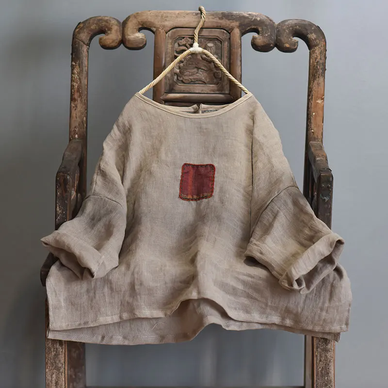 Johnature Women Vintage Patch T-Shirts Linen Original Summer Clothes 2021 New Loose Chinese Style Solid Color Female T-Shirts
Johnature Women Vintage Patch T-Shirts Linen Original Summer Clothes 2021 New Loose Chinese Style Solid Color Female T-Shirts