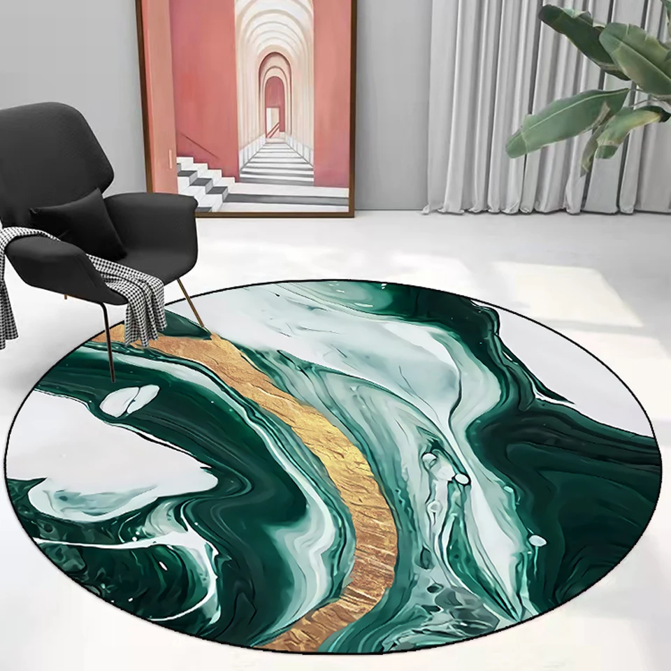 Round Floor Carpet White Green Abstract Marble Luxury Living Room Rug Table Chair Non-Slip Lounge Mat Nordic Bedroom Home Decor
Round Floor Carpet White Green Abstract Marble Luxury Living Room Rug Table Chair Non-Slip Lounge Mat Nordic Bedroom Home Decor