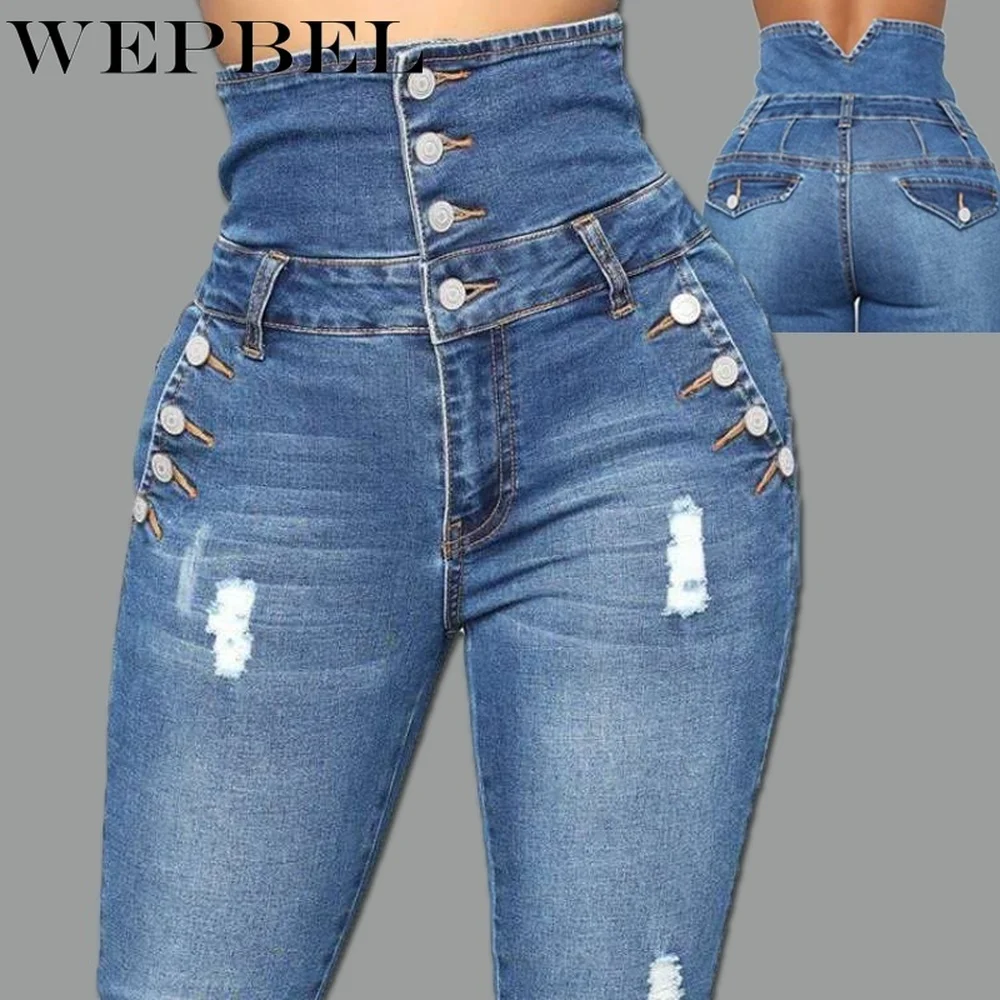 WEPBEL Womens High Waist Elastic Skinny Denim Long Pencil Pants Plus Size Woman Jeans
WEPBEL Womens High Waist Elastic Skinny Denim Long Pencil Pants Plus Size Woman Jeans