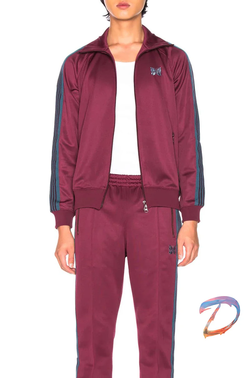 Men's Women's Oversize NEEDLES Limited Track Pants Retro Striped Sports Pants AWGE Butterfly Embroidery Sportswear Red Wine Suit
Men's Women's Oversize NEEDLES Limited Track Pants Retro Striped Sports Pants AWGE Butterfly Embroidery Sportswear Red Wine Suit