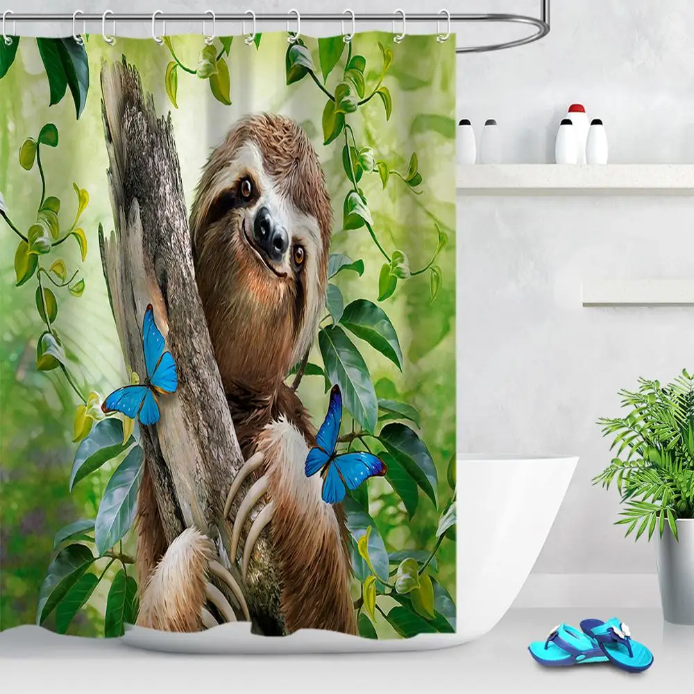 Forest Animals Sloth Shower Curtain High Quality Bathroom Supplies Butterfly Printing Pattern Bath Shower Curtain Waterproof
Forest Animals Sloth Shower Curtain High Quality Bathroom Supplies Butterfly Printing Pattern Bath Shower Curtain Waterproof