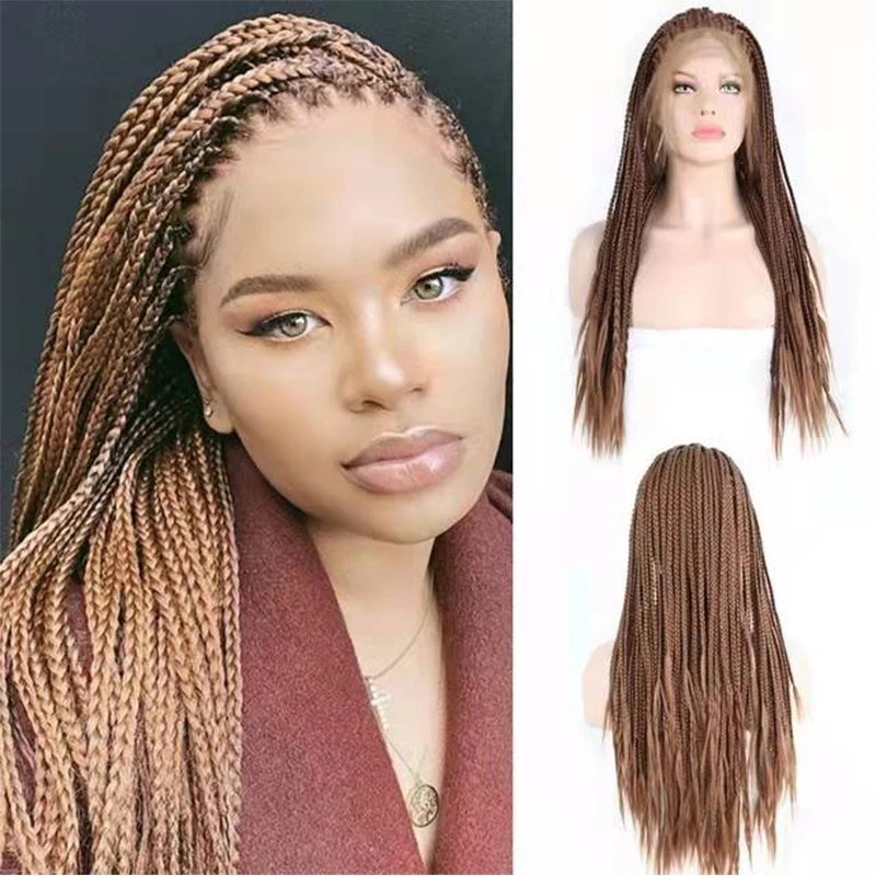Long Synthetic Box Braids Wig With Baby Hair 13x4 Lace Front Wig Natural Looking Glueless Wigs For black Women Daily Cosplay
Long Synthetic Box Braids Wig With Baby Hair 13x4 Lace Front Wig Natural Looking Glueless Wigs For black Women Daily Cosplay