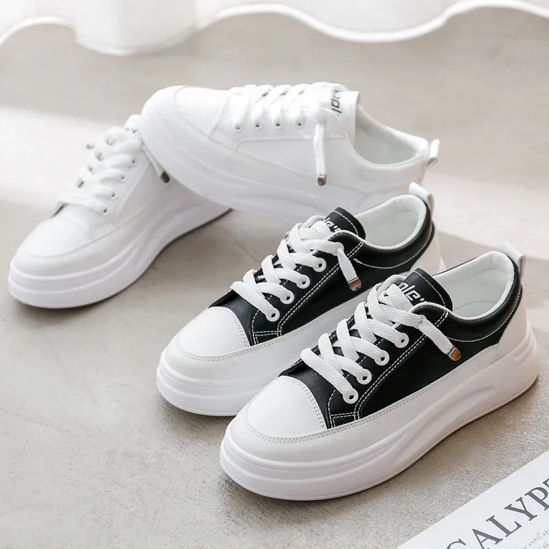 Women Platform Sneakers Leather Casual Ladies Chunky Shoes 2020 White Woman High Black Fashion Brand Thick soled Wedge Sneakers
Women Platform Sneakers Leather Casual Ladies Chunky Shoes 2020 White Woman High Black Fashion Brand Thick soled Wedge Sneakers