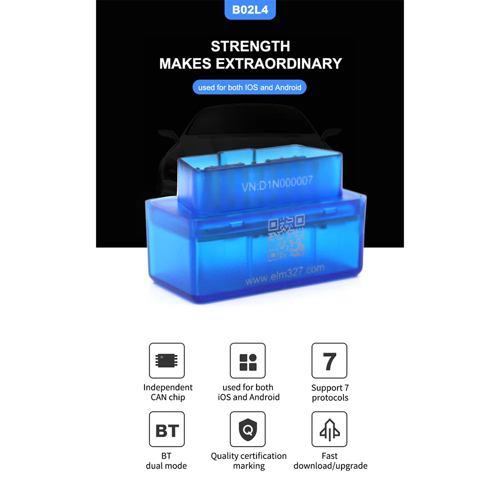 B02L4 ELM327 V1.5 OBD2 Scanner Bluetooth 4.0 Mini OBD 2 II Car Diagnostic Scan Tool Supports 7 Protocols Car Scanner Code Reader
B02L4 ELM327 V1.5 OBD2 Scanner Bluetooth 4.0 Mini OBD 2 II Car Diagnostic Scan Tool Supports 7 Protocols Car Scanner Code Reader