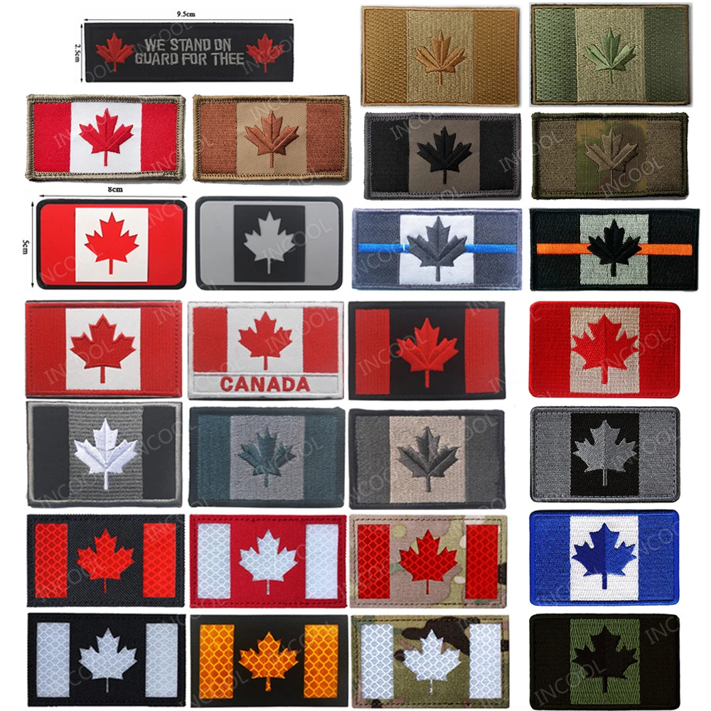 Фото Вышитые нашивки канадский флаг кленовый лист канадские флаги военные