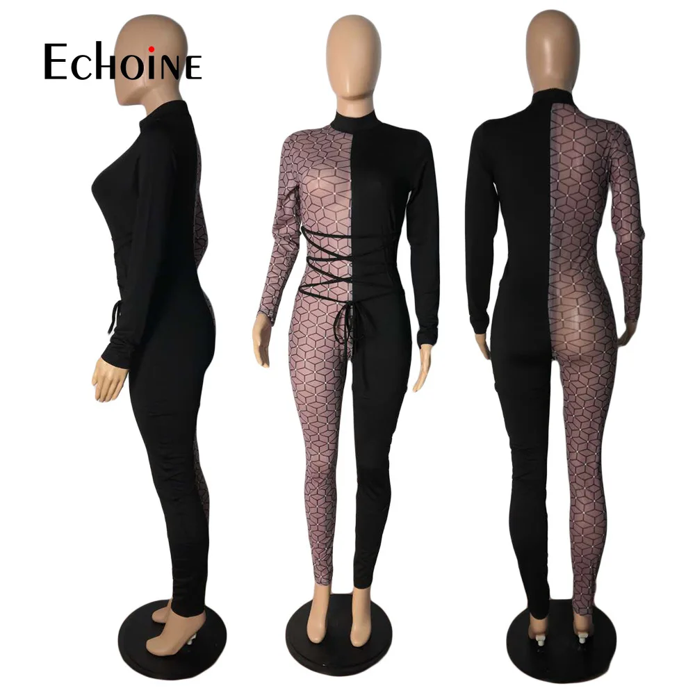 Echoine Autumn Women Sparkles Sexy See Through Mesh Patchwork Jumpsuits Long Sleeves Skinn Rompers Nightclub Party Overalls 
Echoine Autumn Women Sparkles Sexy See Through Mesh Patchwork Jumpsuits Long Sleeves Skinn Rompers Nightclub Party Overalls