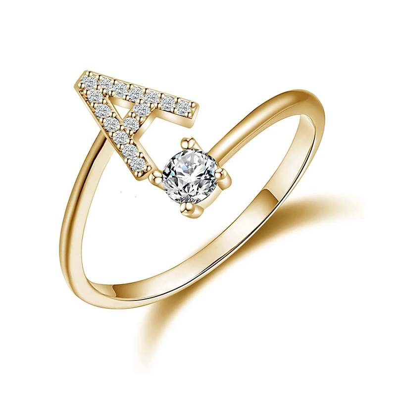 Delicate Initial Letter Ring for Women Girls Golden Stackable Alphabet Adjustable Crystal Rings Party Bridesmaid Gift Wholesale
Delicate Initial Letter Ring for Women Girls Golden Stackable Alphabet Adjustable Crystal Rings Party Bridesmaid Gift Wholesale
