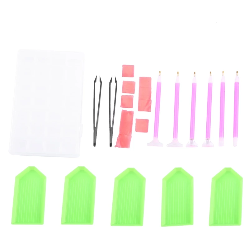 24 Pieces DIY Diamond Painting Cross Stitch Tool Set Including Diamond Stitch Pen, Tweezers, Glue, Plastic Tray and Diamond Embr
24 Pieces DIY Diamond Painting Cross Stitch Tool Set Including Diamond Stitch Pen, Tweezers, Glue, Plastic Tray and Diamond Embr